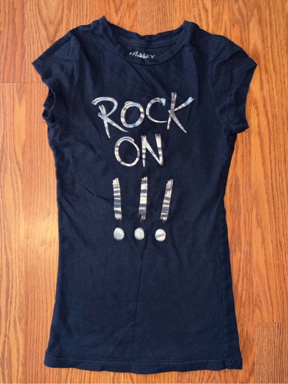 Y2K Miley Cyrus & Max Azria Black 'Rock On' Graphic Tee